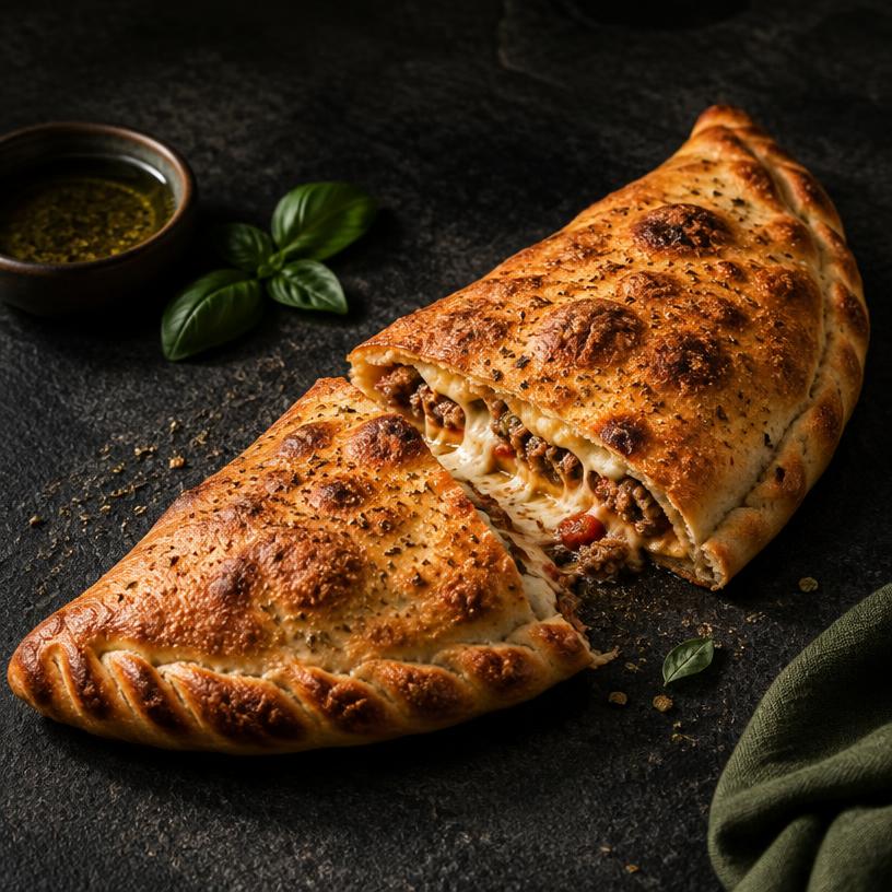 Goldbraun gebackene Calzone